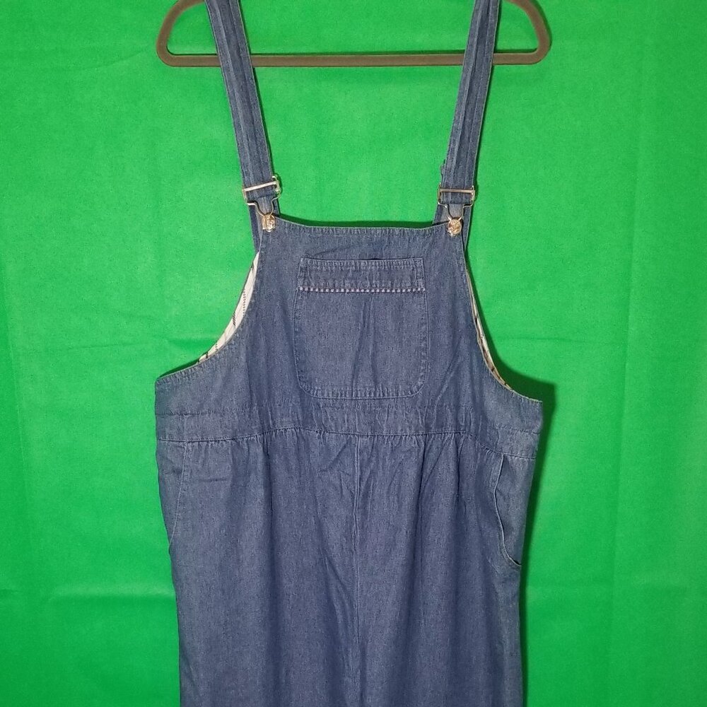 QT By Andres Women Overalls One Size Prairie Maternity Motherhood‎ Jean Denim